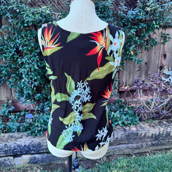 Aloha Hut Hawaii Tropical Print Top Women's Size Large - Picture 4 of 8